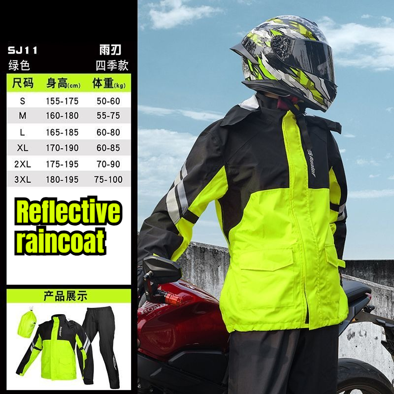 Motorcycle Gear Mens - ชุดกันฝนสำหรับขี่มอเตอร์ไซค์แบบแยกชิ้น กันน้ำ ชุดป้องกันฝนแบบเต็มตัวสำหรับผู้ชาย ช่างส่งของ นักขี่มอเตอร์ไซค์ อุปกรณ์เสริม