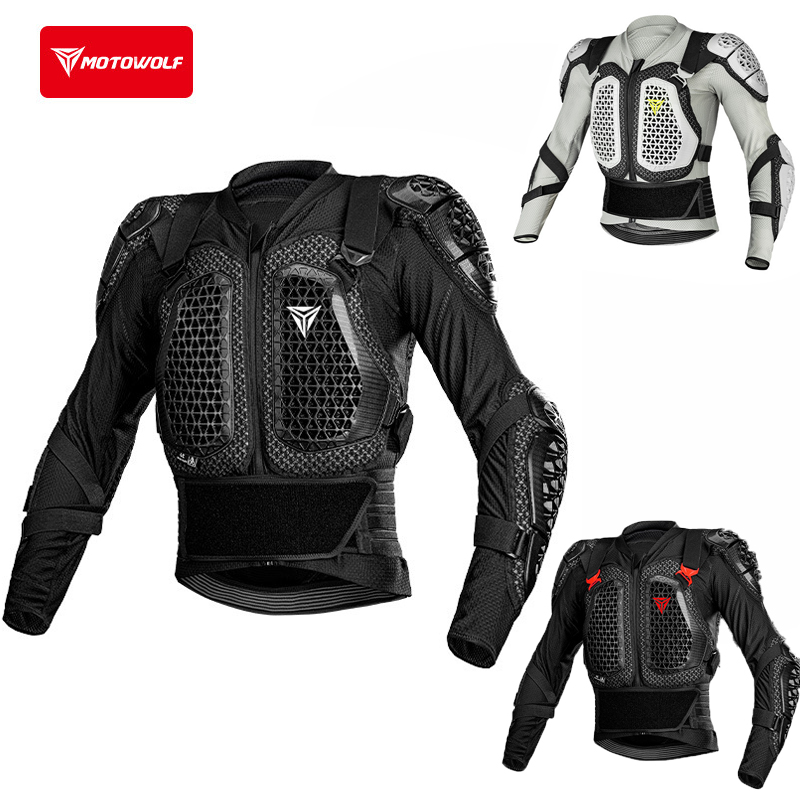 Motorcycle Gear Mens - เสื้อแจ็คเก็ตมอเตอร์ไซค์ผู้ชาย ชุดเกราะป้องกันร่างกายสำหรับขี่มอเตอร์ไซค์ เสื้อแจ็คเก็ตสำหรับแข่งรถวิบาก ได้รับการรับรองมาตรฐาน CE อุปกรณ์ป้องกันสำหรับขี่มอเตอร์ไซค์