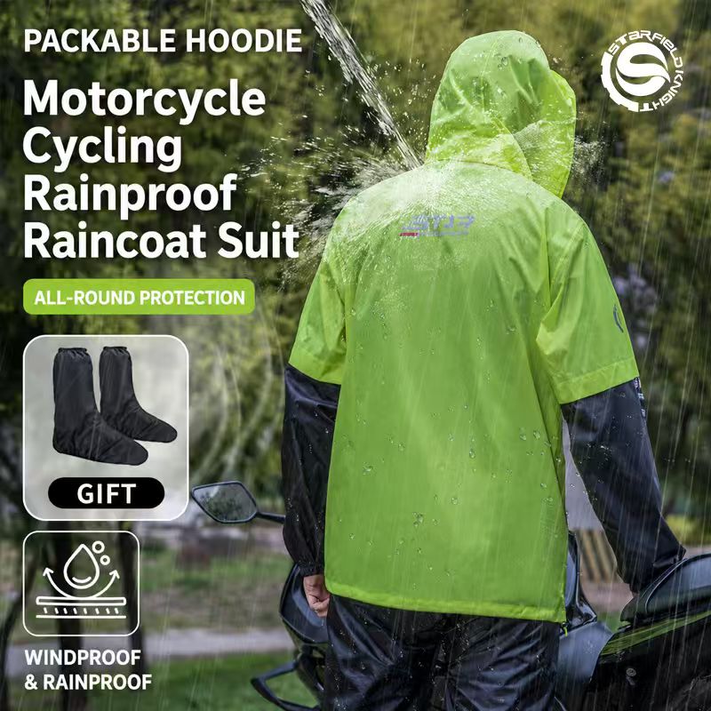 Motorcycle Gear Mens - SFK เสื้อกันฝนสำหรับขี่มอเตอร์ไซค์ กางเกงกันฝน ที่คลุมรองเท้า แบบแยกชิ้น 3