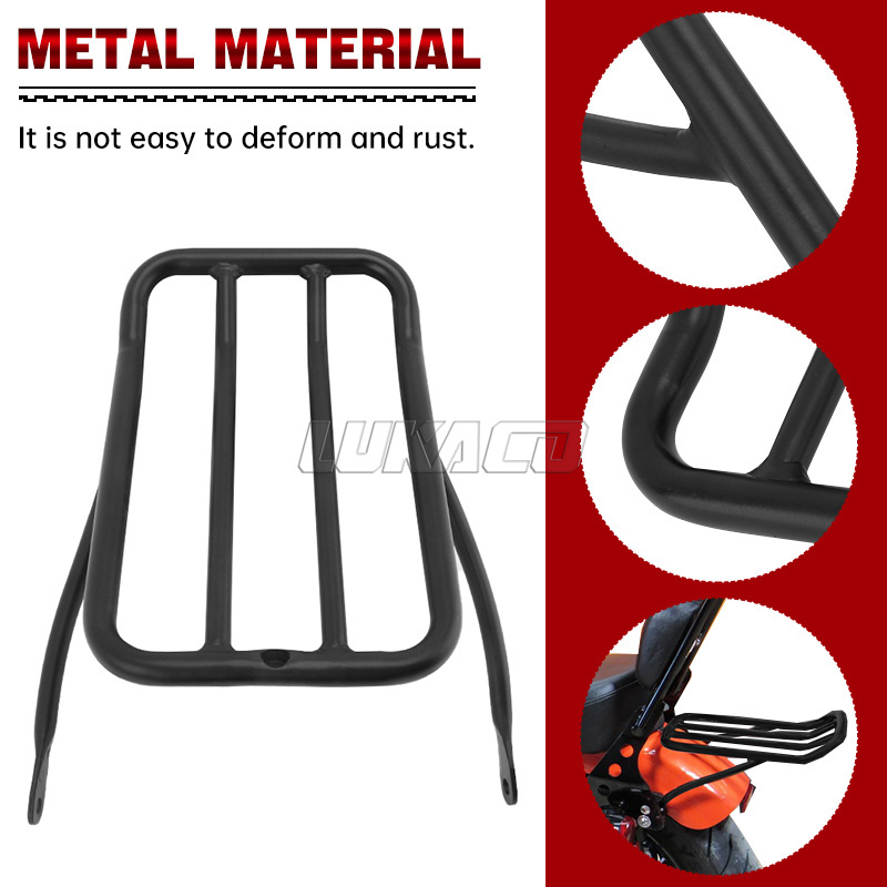 สีดำที่วางพนักพิงหลังเบาะเหล็ก - Motorcycle Gear Rack บทวิจารณ์และราคา