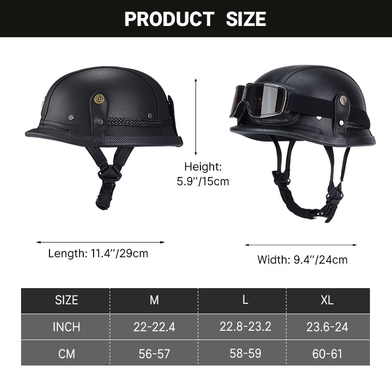 เยอรมันครึ่งหมวกกันน็อควินเทจค - Motorcycle Gear Vintage บทวิจารณ์และราคา