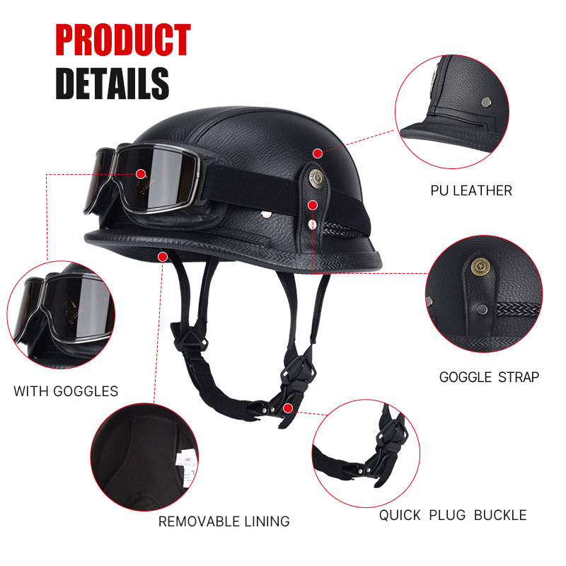 เยอรมันครึ่งหมวกกันน็อควินเทจค - Motorcycle Gear Vintage บทวิจารณ์และราคา