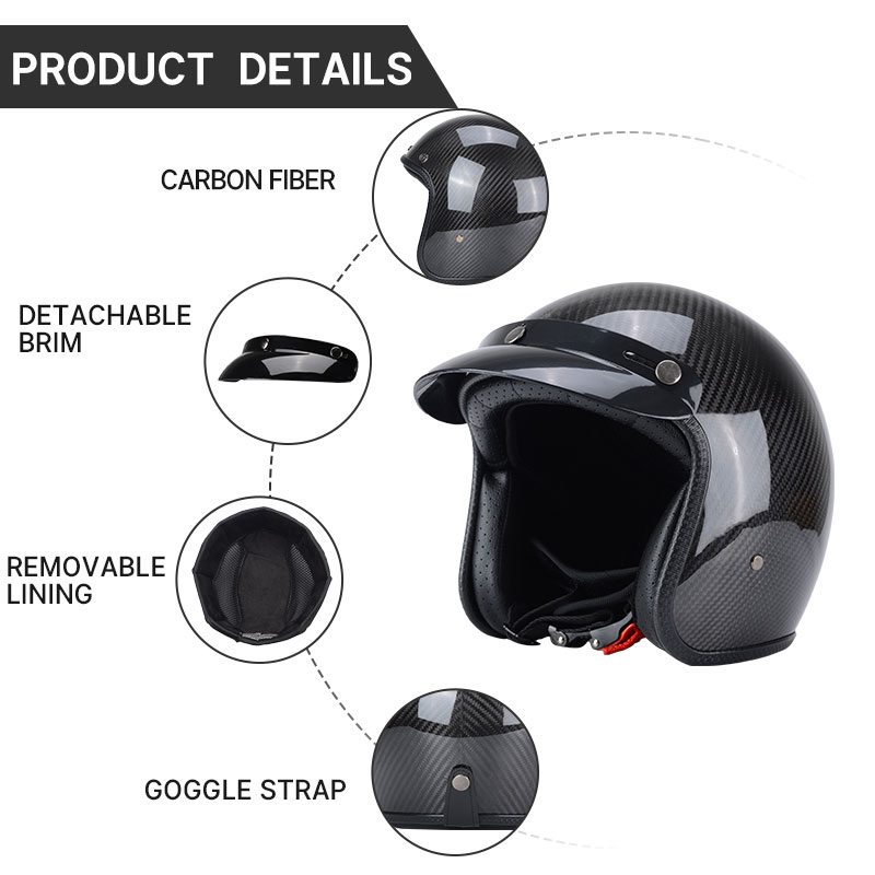หมวกกันน็อควินเทจคาร์บอนไฟเบอร - Motorcycle Gear Vintage บทวิจารณ์และราคา